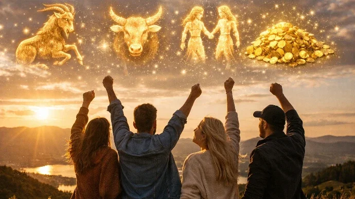Glück 2026: 4 starke Sternzeichen ziehen jetzt Fülle an